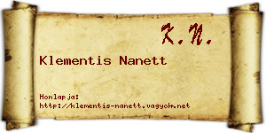 Klementis Nanett névjegykártya